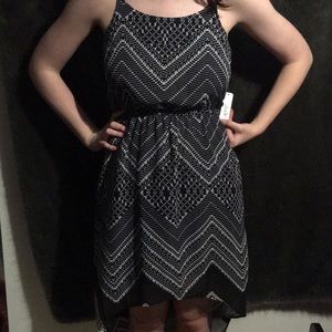 Black and white high-low dres